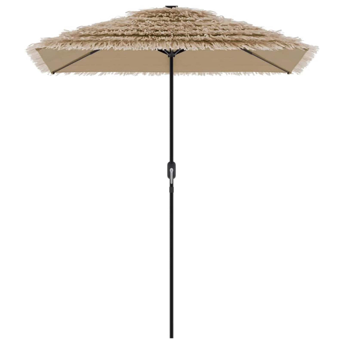 Garden Parasol with LEDs and Steel Pole Brown 300x200x250 cm