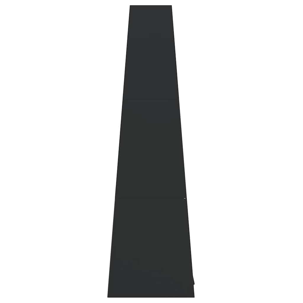Outdoor Fireplace with Log Store Tower Design Black Steel