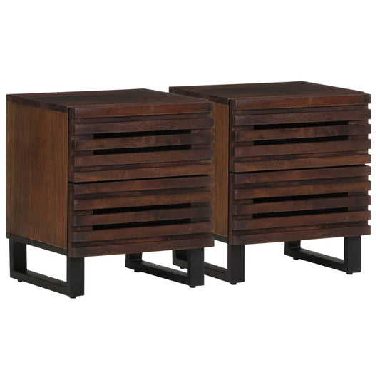 Bedside Cabinets 2 pcs 40x34x46 cm Solid Wood Mango