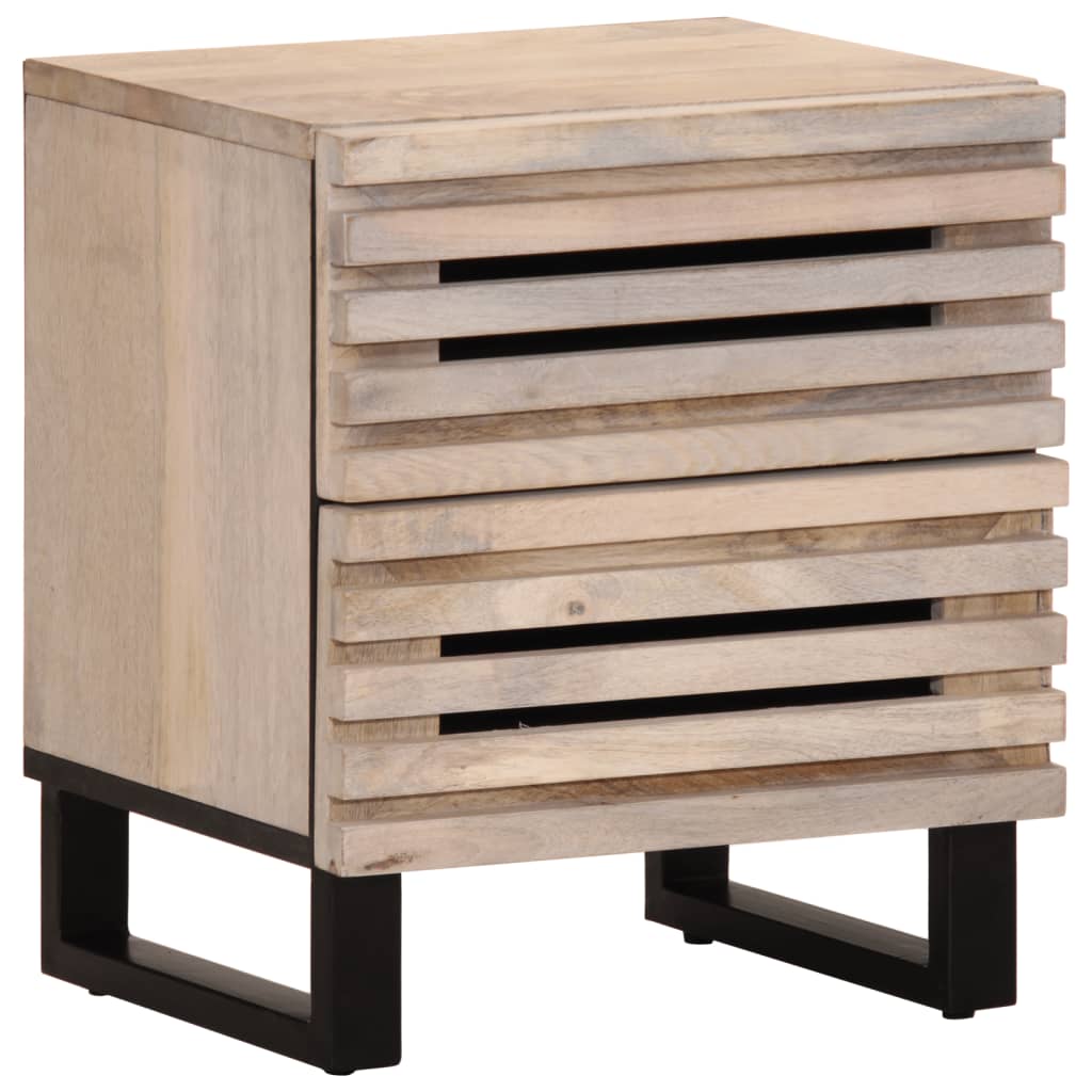 Bedside Cabinets 2 pcs 40x34x46 cm Solid Wood Bleached Mango