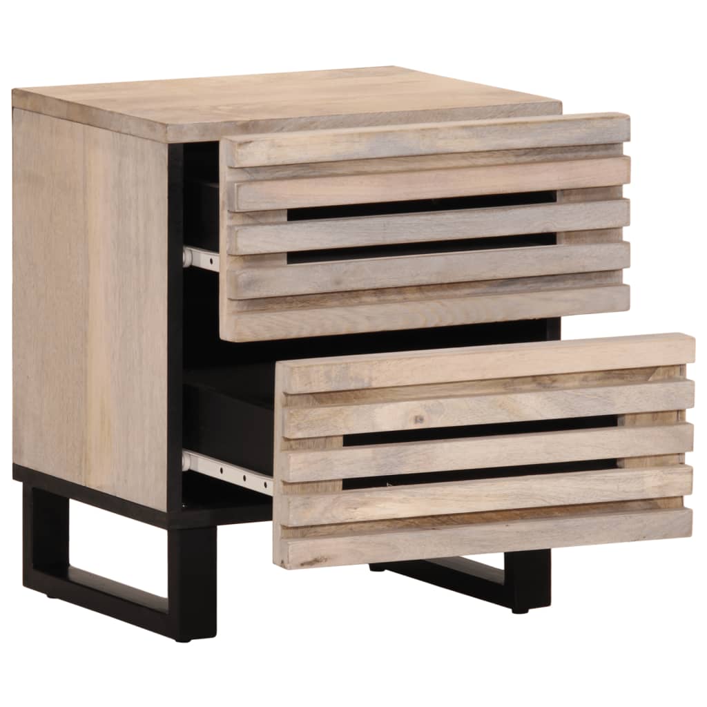 Bedside Cabinets 2 pcs 40x34x46 cm Solid Wood Bleached Mango