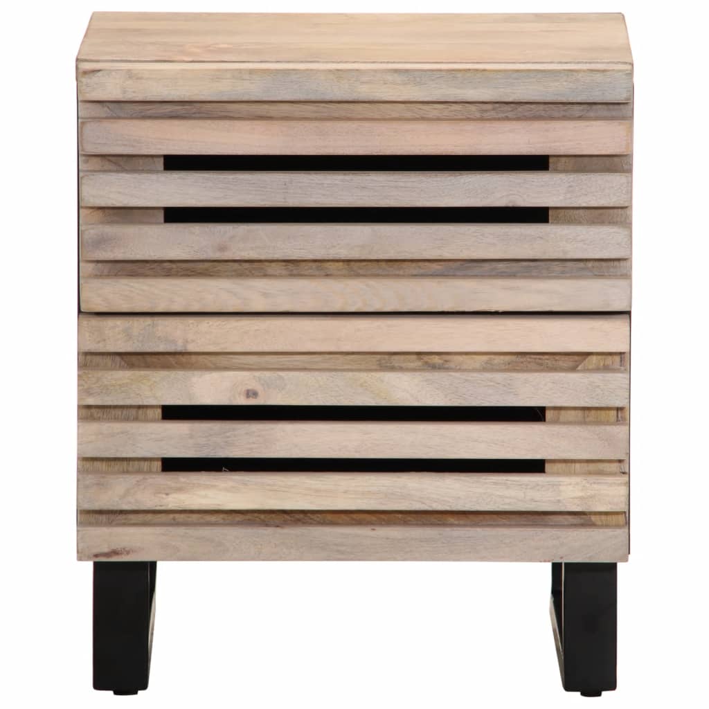 Bedside Cabinets 2 pcs 40x34x46 cm Solid Wood Bleached Mango