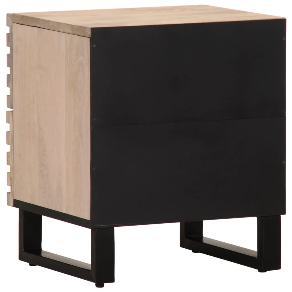 Bedside Cabinets 2 pcs 40x34x46 cm Solid Wood Bleached Mango