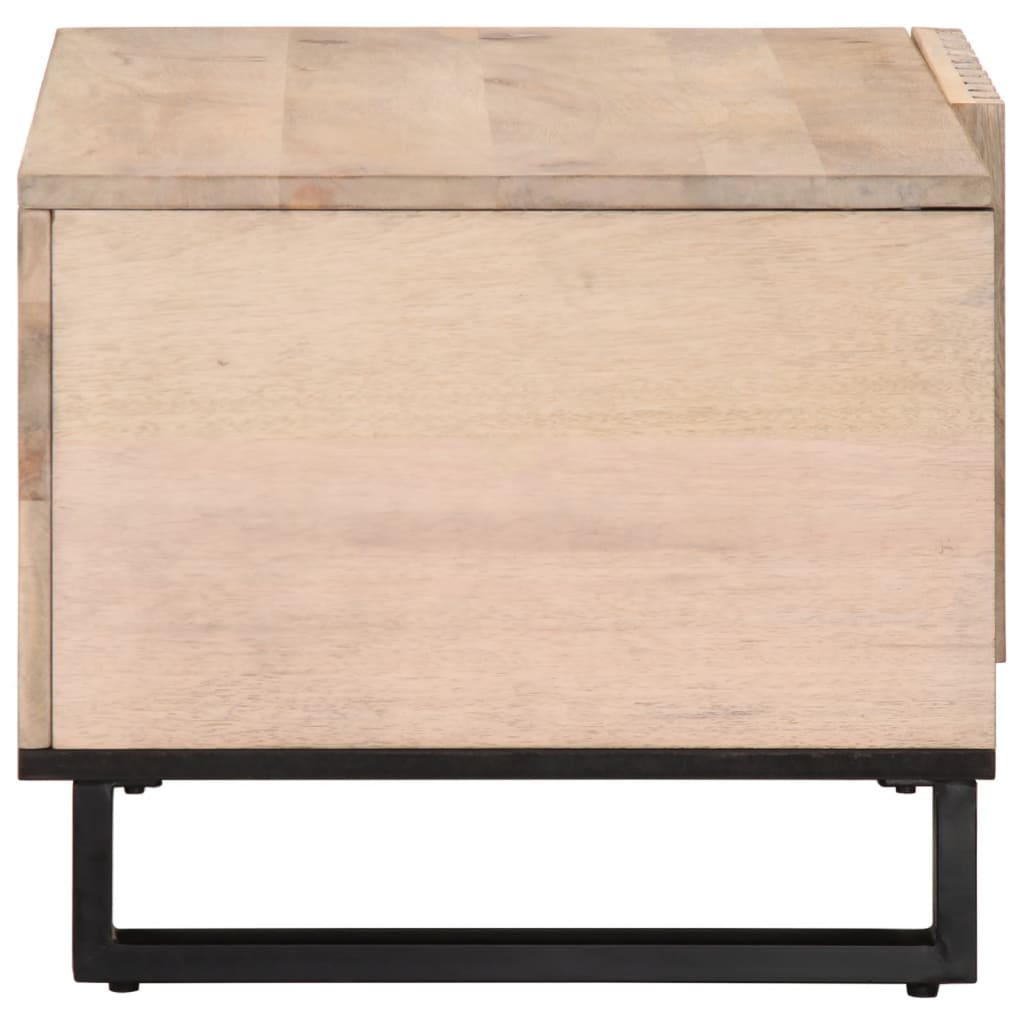 Coffee Table White 80x51x40 cm Solid Wood Mango