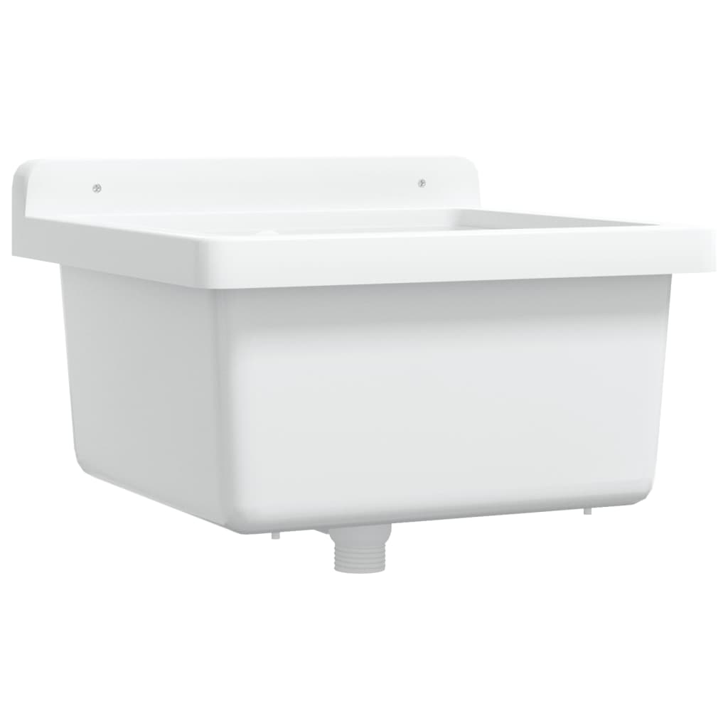 vidaXL Sink Washbasin for Wall Mounting White 40x40x24 cm Resin