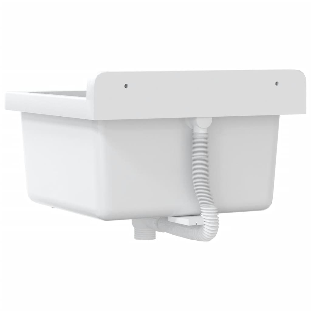 vidaXL Sink Washbasin for Wall Mounting White 40x40x24 cm Resin