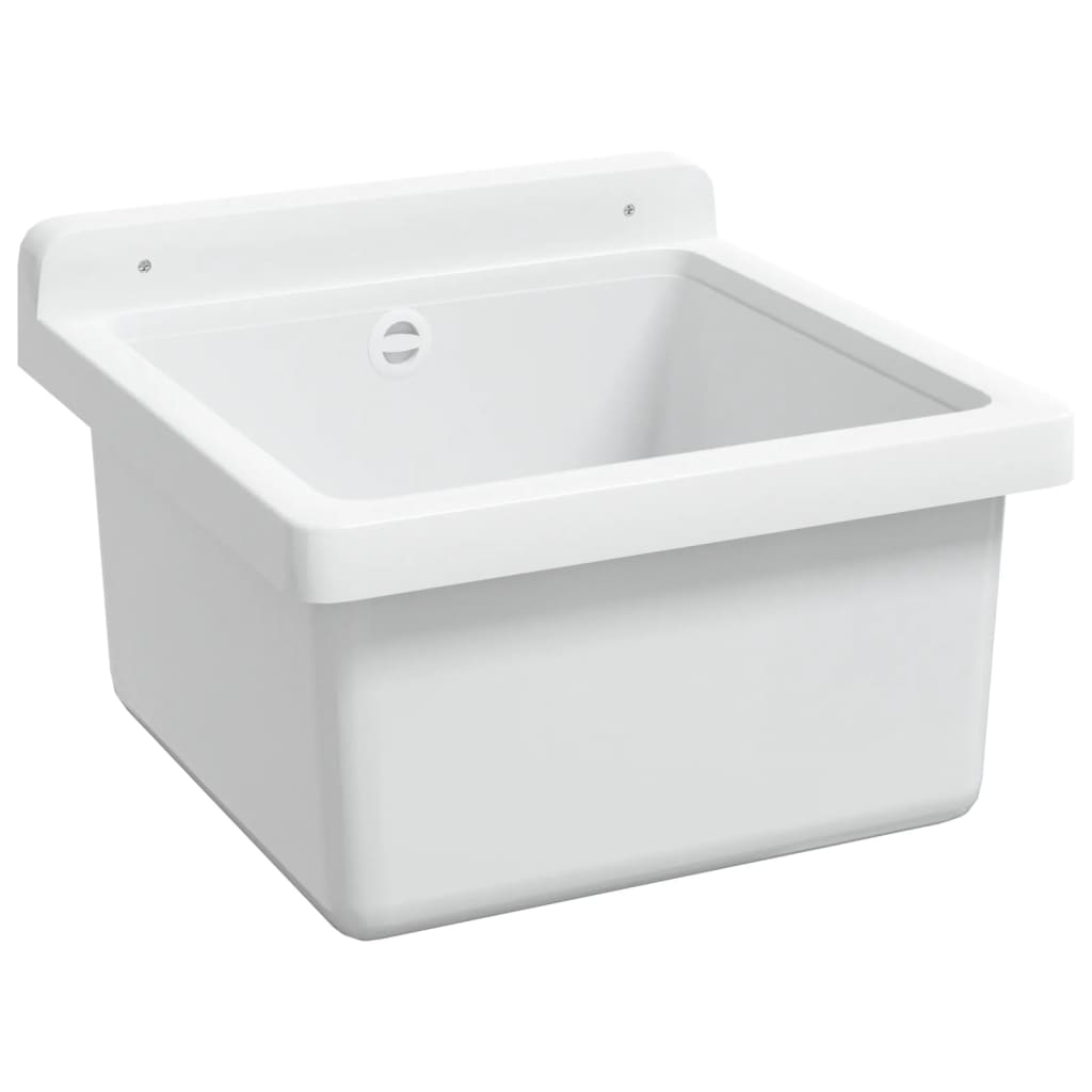 vidaXL Sink Washbasin for Wall Mounting White 40x40x24 cm Resin