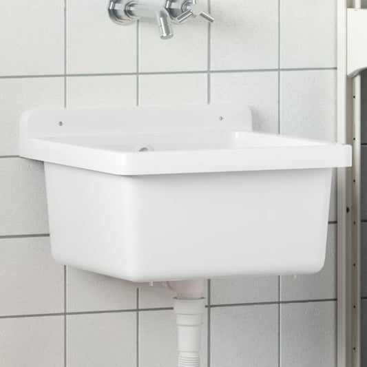 vidaXL Sink Washbasin for Wall Mounting White 40x40x24 cm Resin