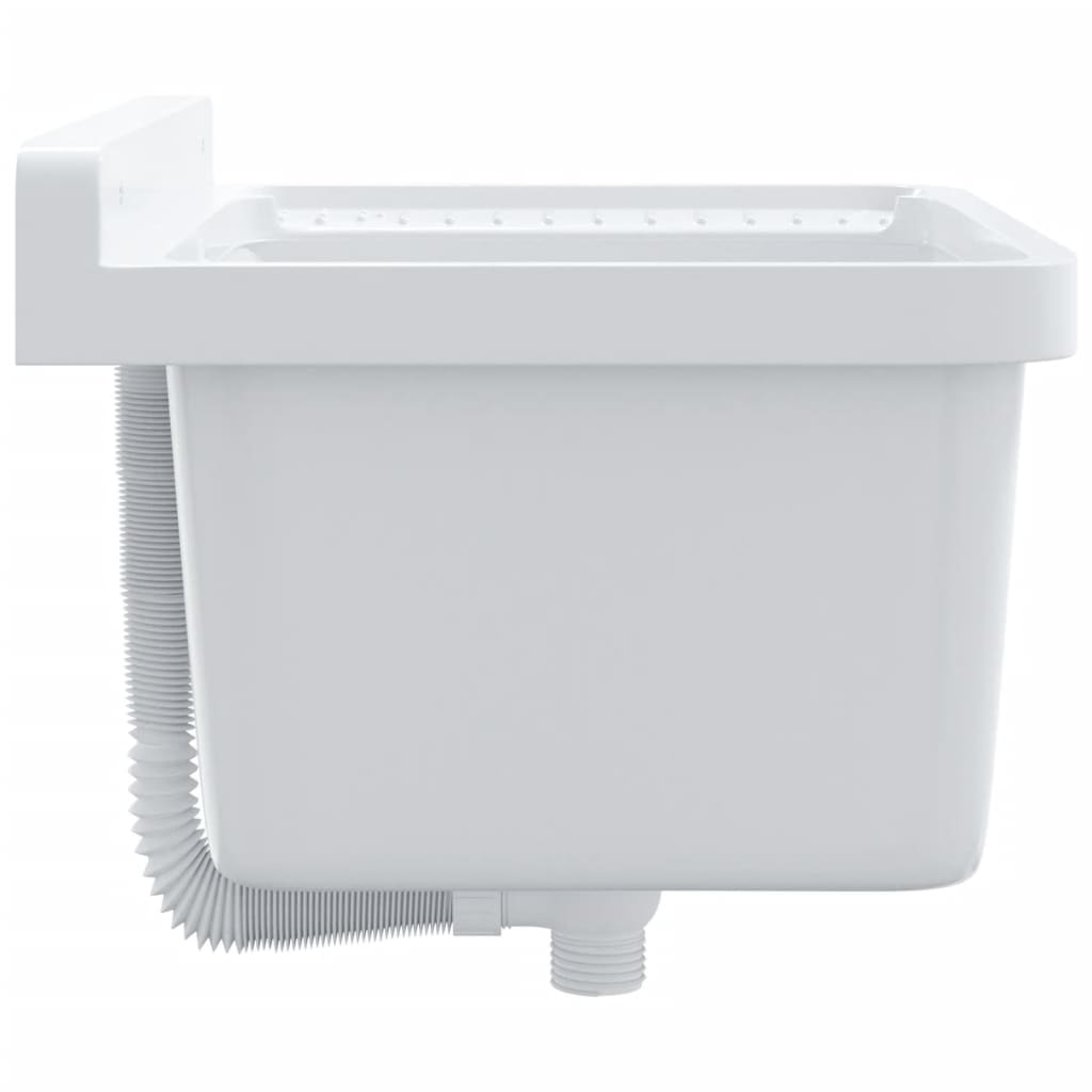 vidaXL Sink Washbasin for Wall Mounting White 50x35x24 cm Resin