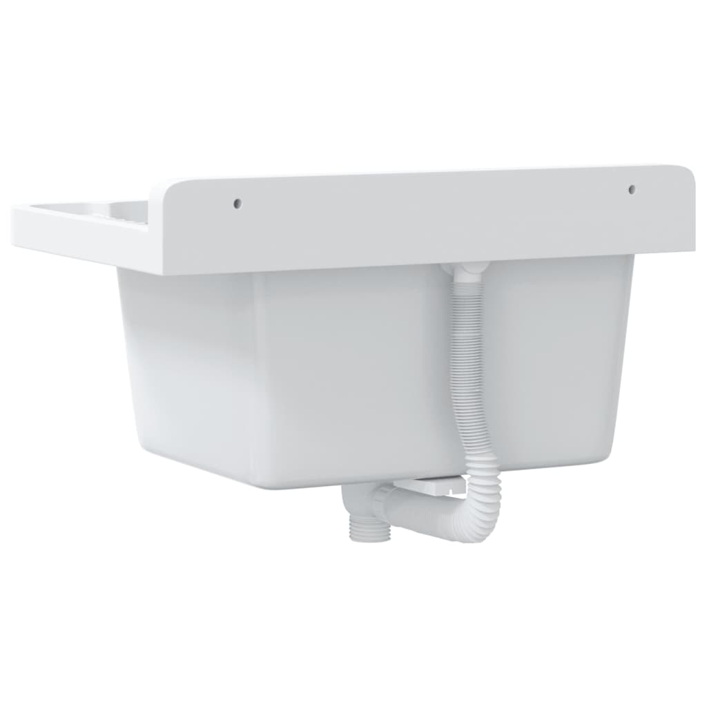 vidaXL Sink Washbasin for Wall Mounting White 50x35x24 cm Resin