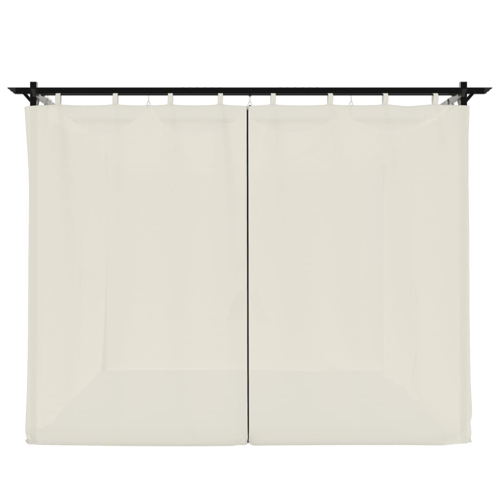 vidaXL Gazebo with Curtains Cream 3x3 m Steel