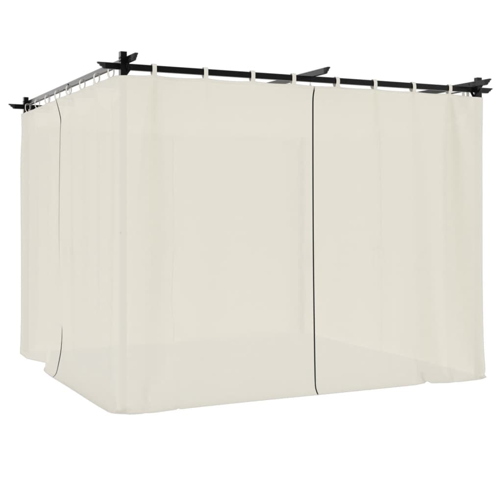 vidaXL Gazebo with Curtains Cream 3x3 m Steel