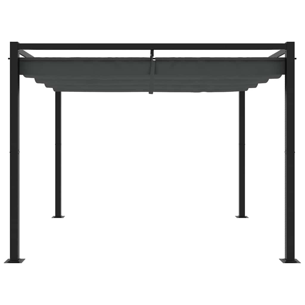 vidaXL Garden Gazebo with Retractable Roof Anthracite 3x3 m Steel