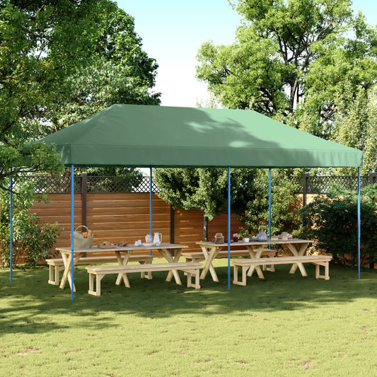 Party Tent Green with Blue Frame Oxford Fabric