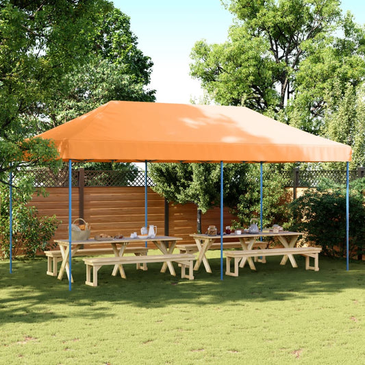 Party Tent Orange with Blue Frame Oxford Fabric