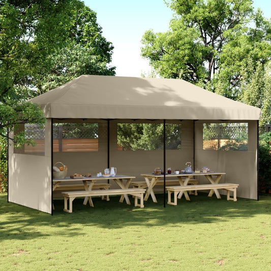 Party Tent Taupe with Black Frame Oxford Fabric