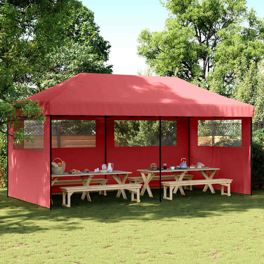 Party Tent Burgundy with Black Frame Oxford Fabric