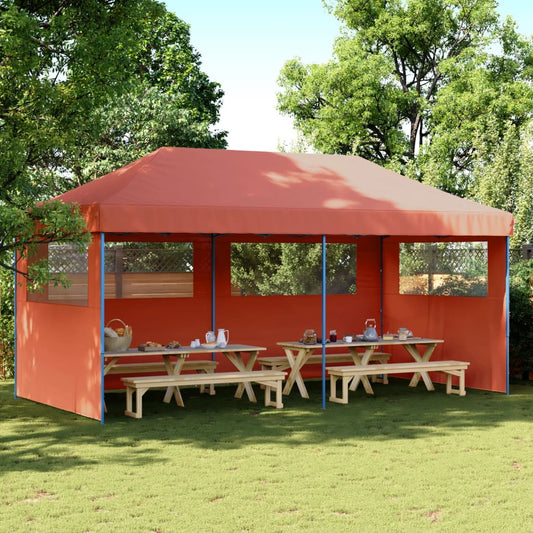 Party Tent Terracotta with Blue Frame Oxford Fabric