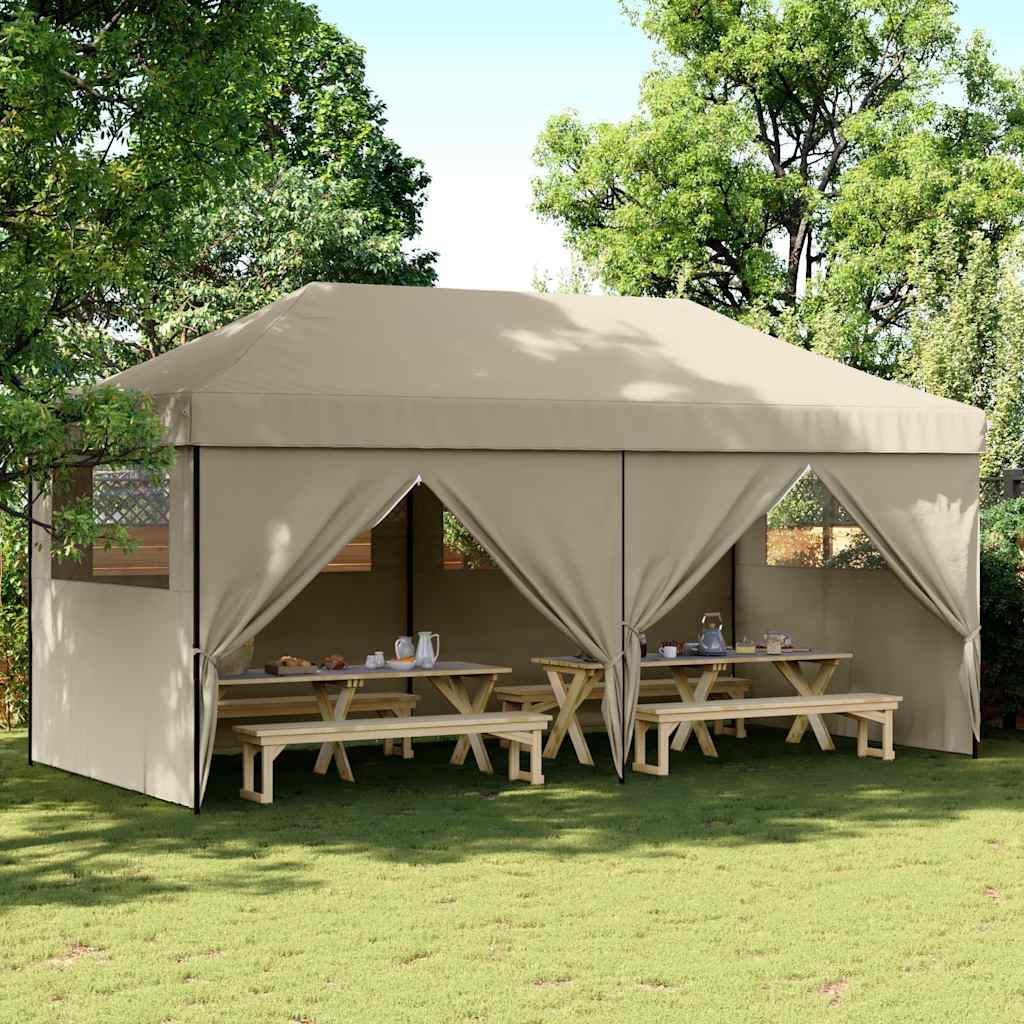 Party Tent Taupe with Black Frame Oxford Fabric