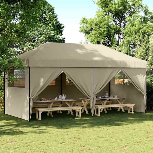 Party Tent Taupe with Black Frame Oxford Fabric
