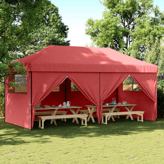 Party Tent Burgundy with Black Frame Oxford Fabric