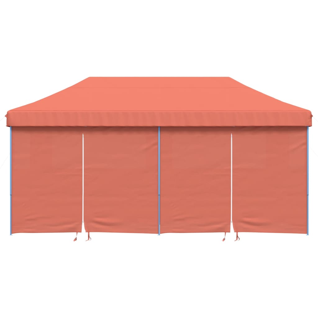 vidaXL Foldable Party Tent Pop-Up with 4 Sidewalls Terracotta