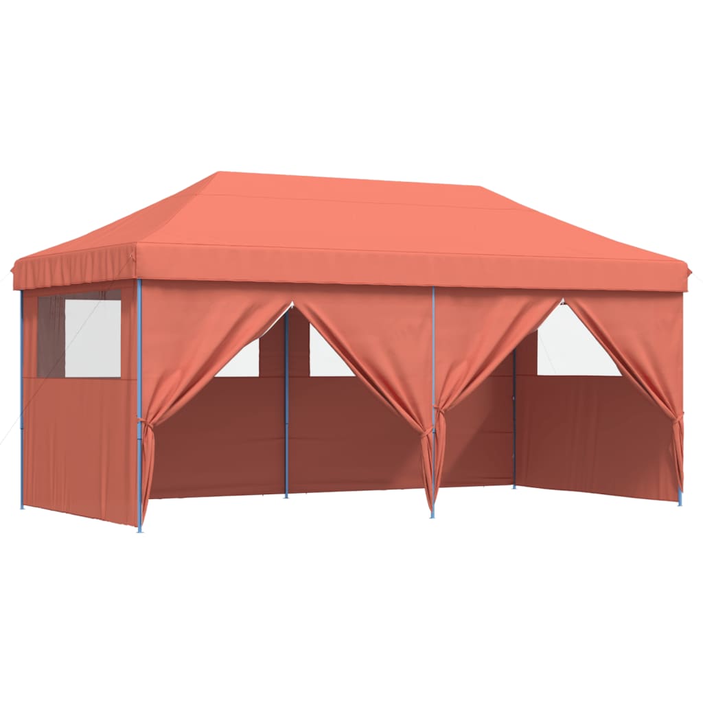 vidaXL Foldable Party Tent Pop-Up with 4 Sidewalls Terracotta