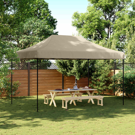 Party Tent Taupe with Black Frame Oxford Fabric