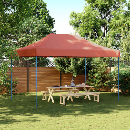 Party Tent Terracotta with Blue Frame Oxford Fabric