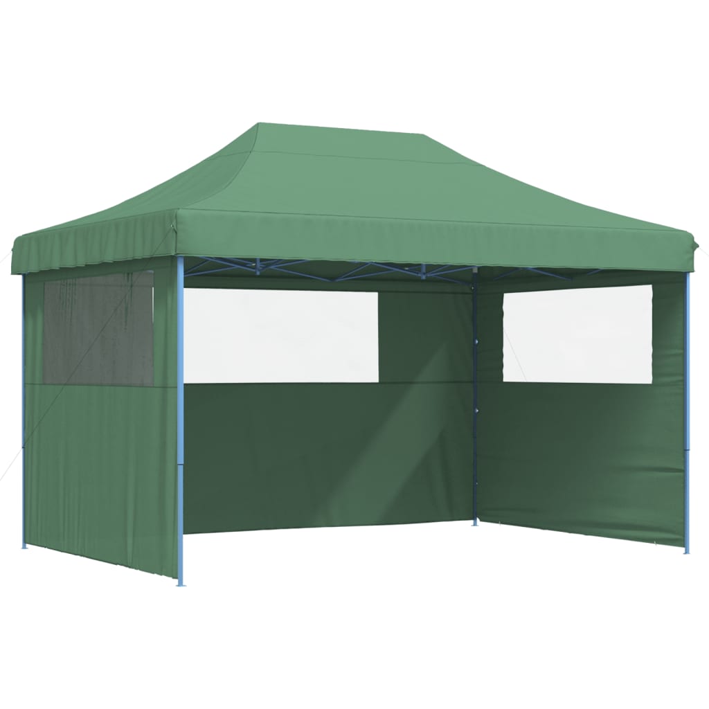 vidaXL Foldable Party Tent Pop-Up with 3 Sidewalls Green