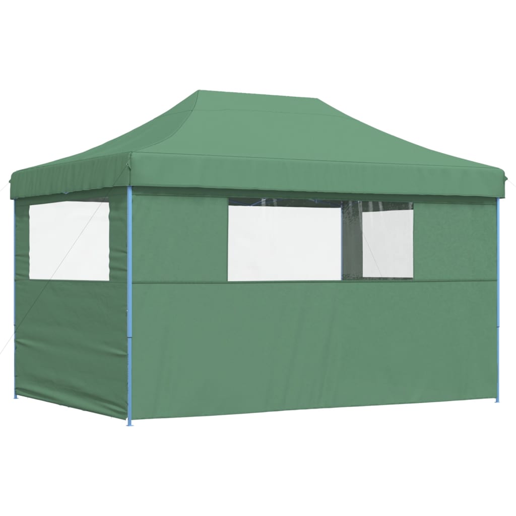 vidaXL Foldable Party Tent Pop-Up with 3 Sidewalls Green