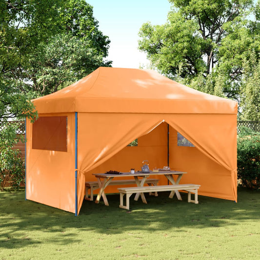 vidaXL Foldable Party Tent Pop-Up with 4 Sidewalls Orange