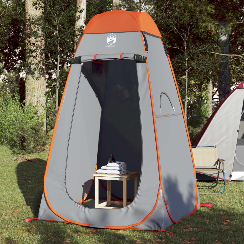 vidaXL Privacy Tent Grey and Orange Pop-up Waterproof