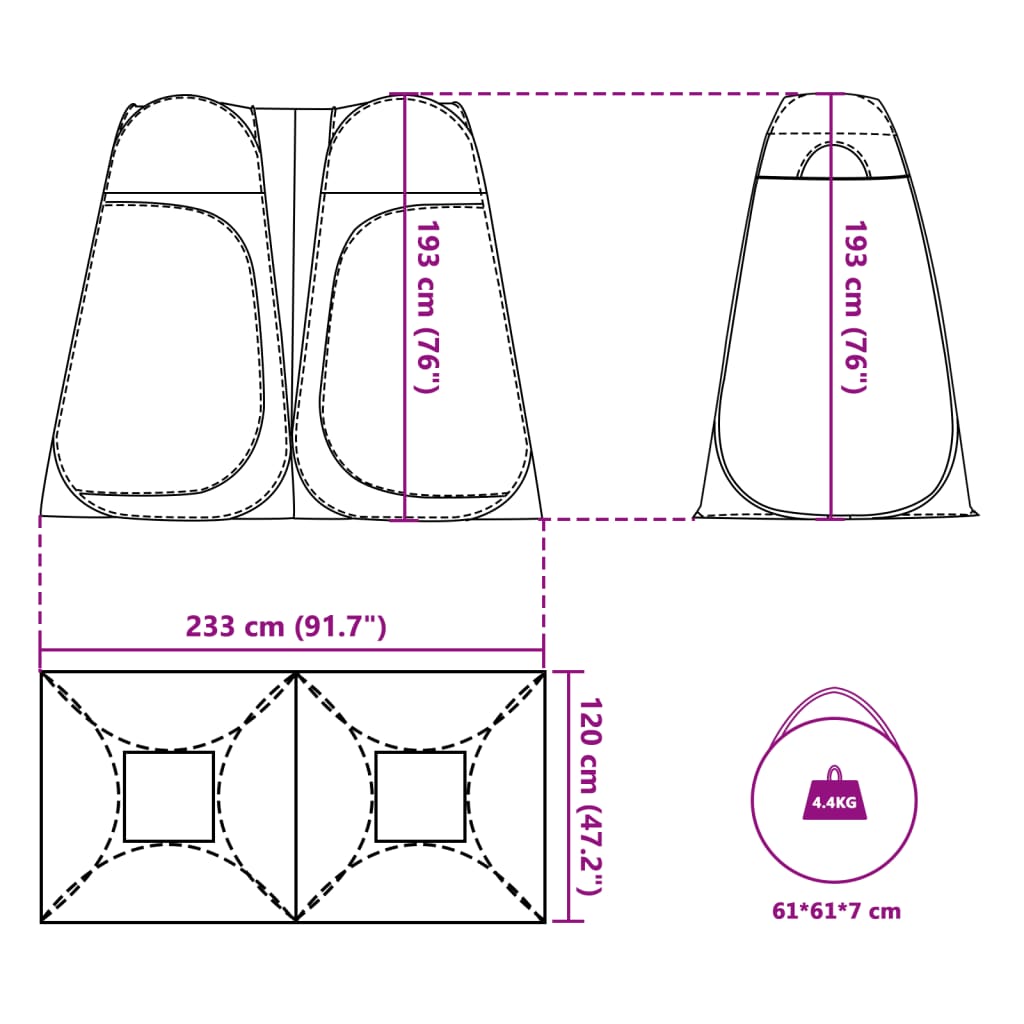 vidaXL Privacy Tent Blue Pop-up Waterproof