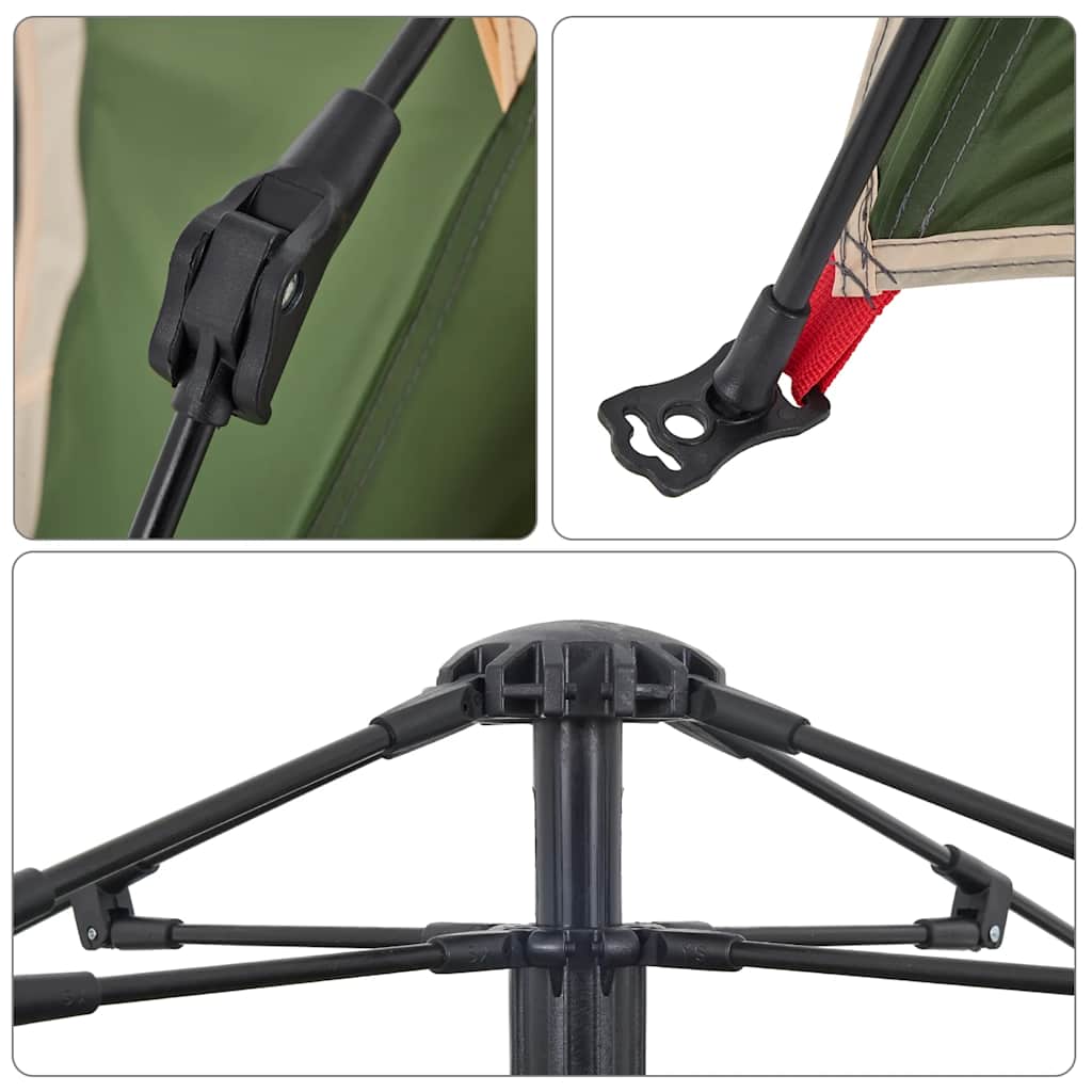 Camping Tent Dome 4-Person Green Quick Release
