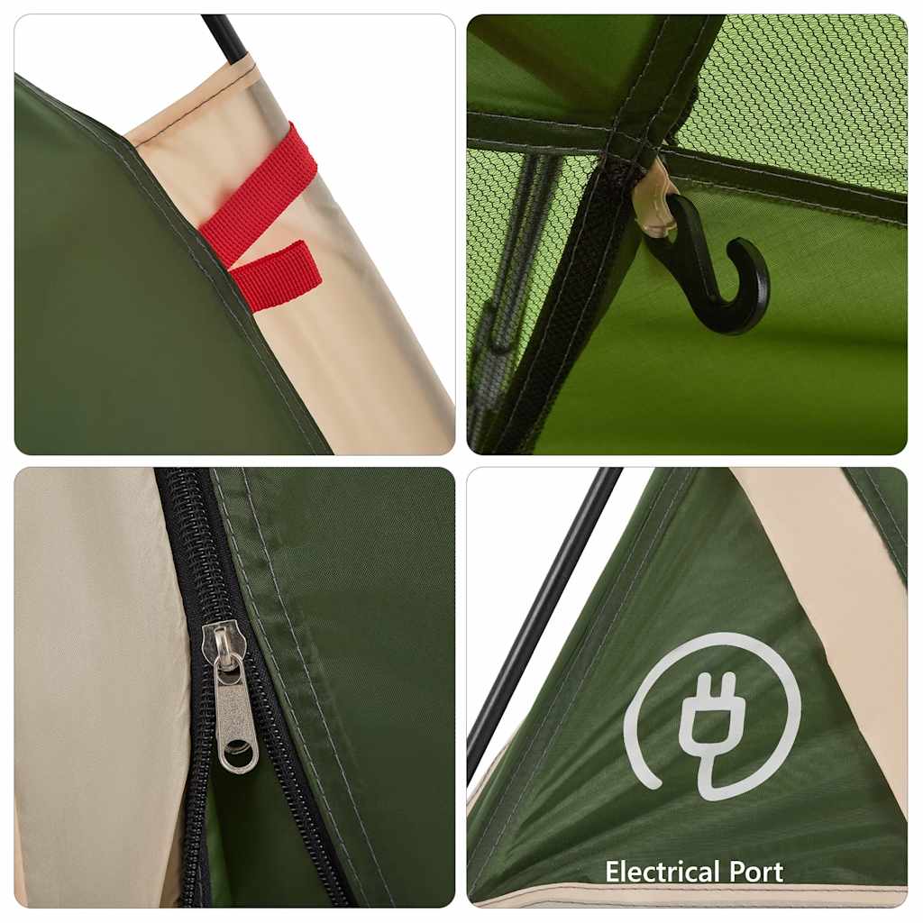 Camping Tent Dome 4-Person Green Quick Release