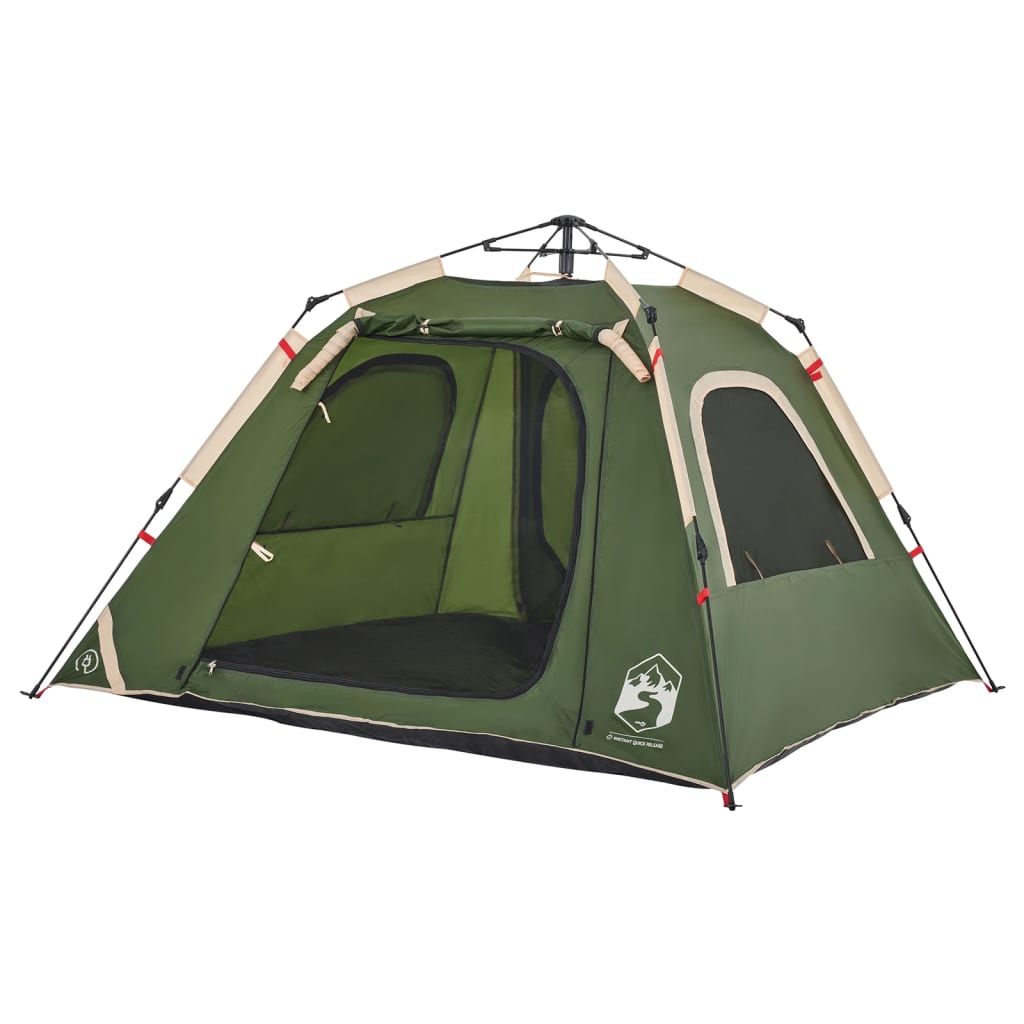 vidaXL Camping Tent Dome 4-Person Green Quick Release