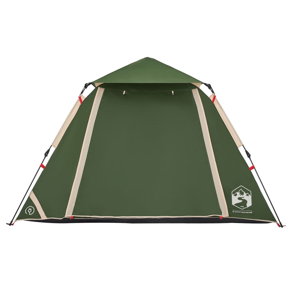 vidaXL Camping Tent Dome 4-Person Green Quick Release