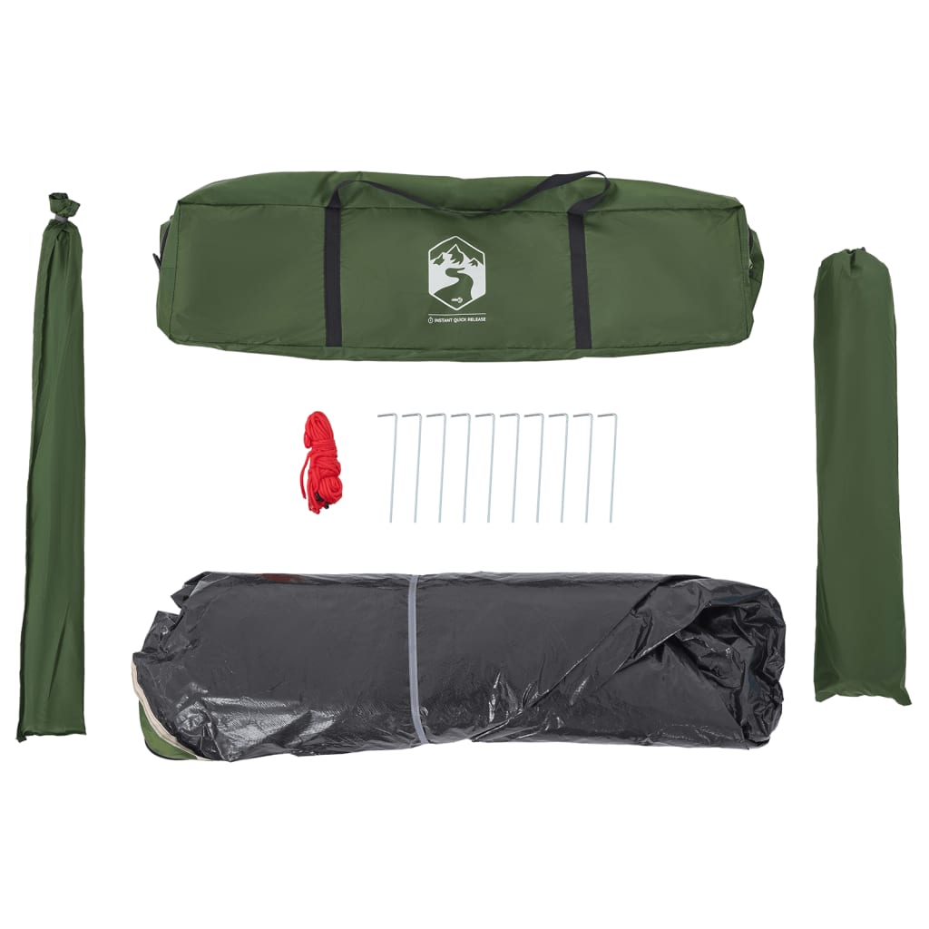 vidaXL Camping Tent Dome 4-Person Green Quick Release