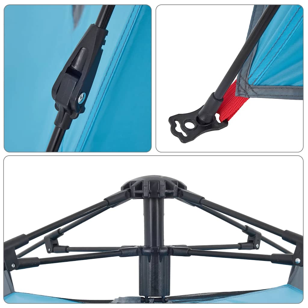 Camping Tent Dome 4-Person Blue Quick Release