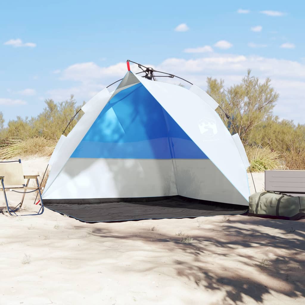 vidaXL Beach Tent Azure Blue Quick Release Waterproof