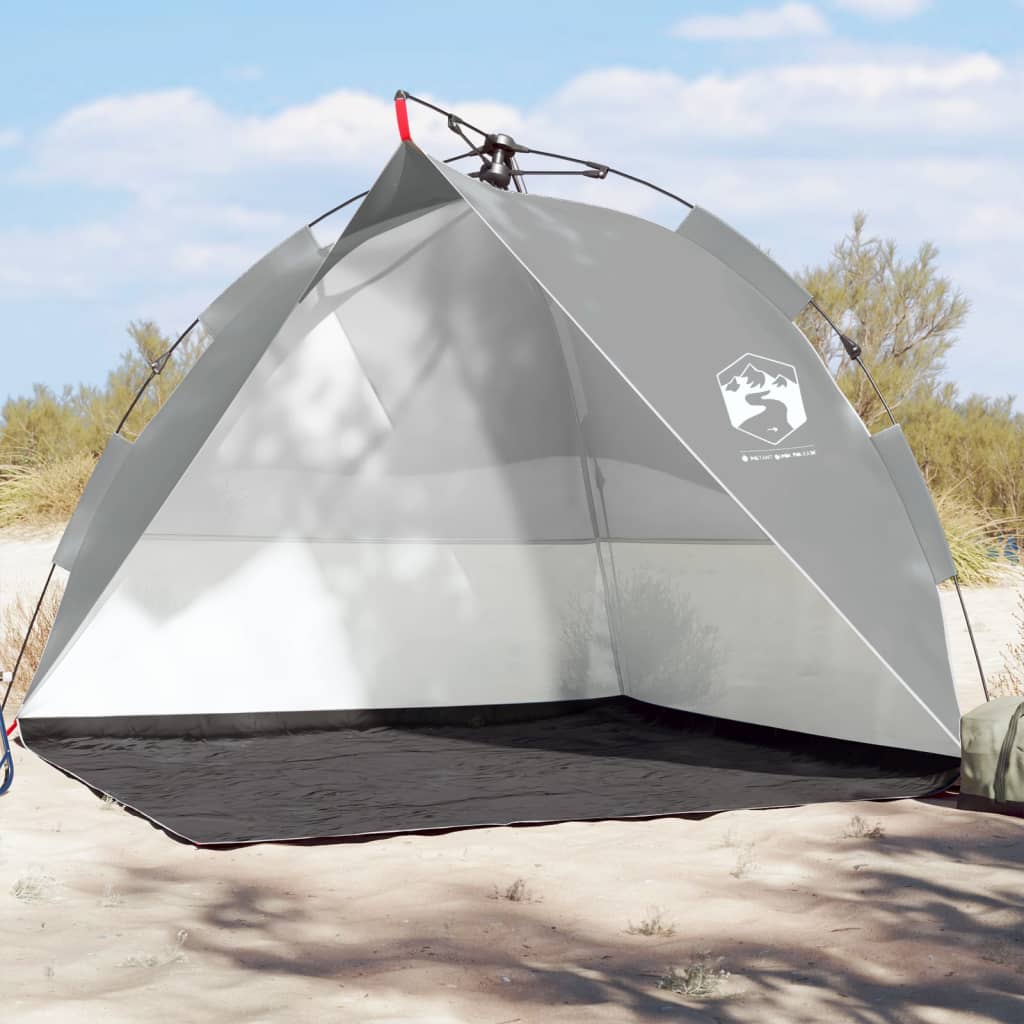 vidaXL Beach Tent Grey Quick Release Waterproof