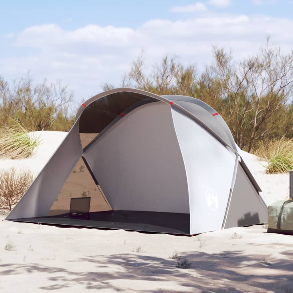 vidaXL Beach Tent 2-Person Grey Pop-up Waterproof