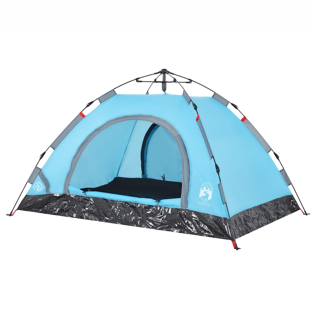 vidaXL Camping Tent 2-Person Blue Quick Release