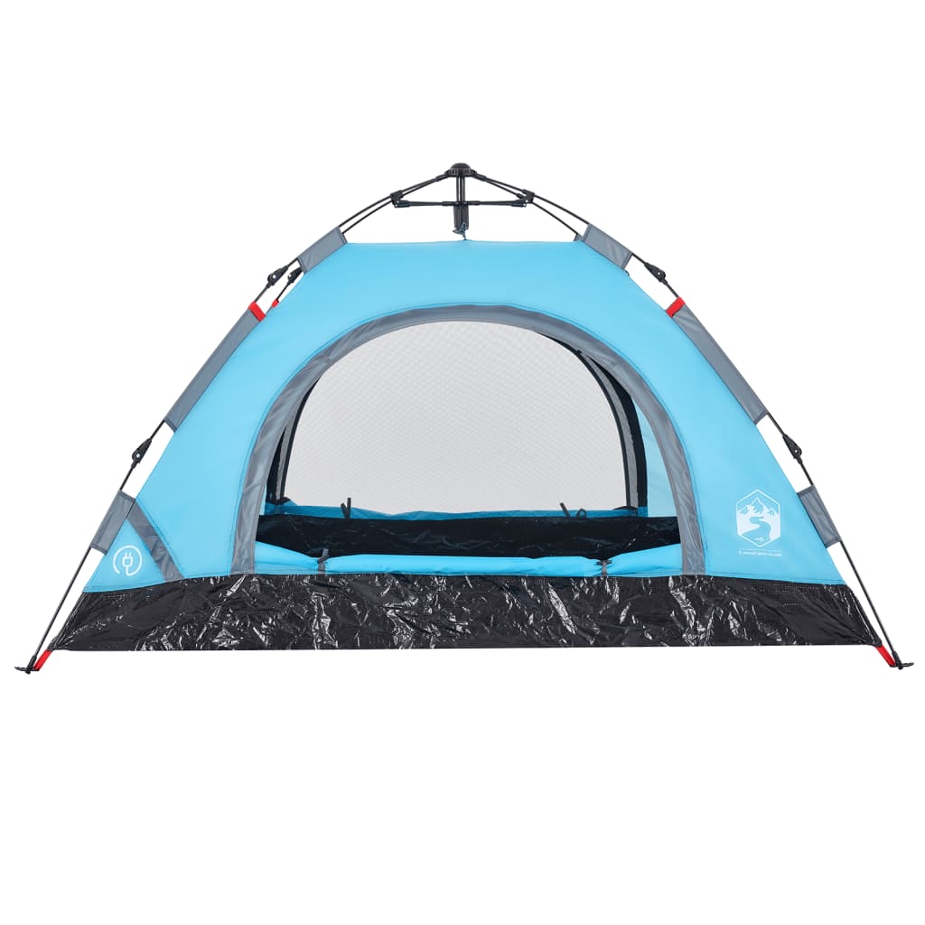 vidaXL Camping Tent 2-Person Blue Quick Release