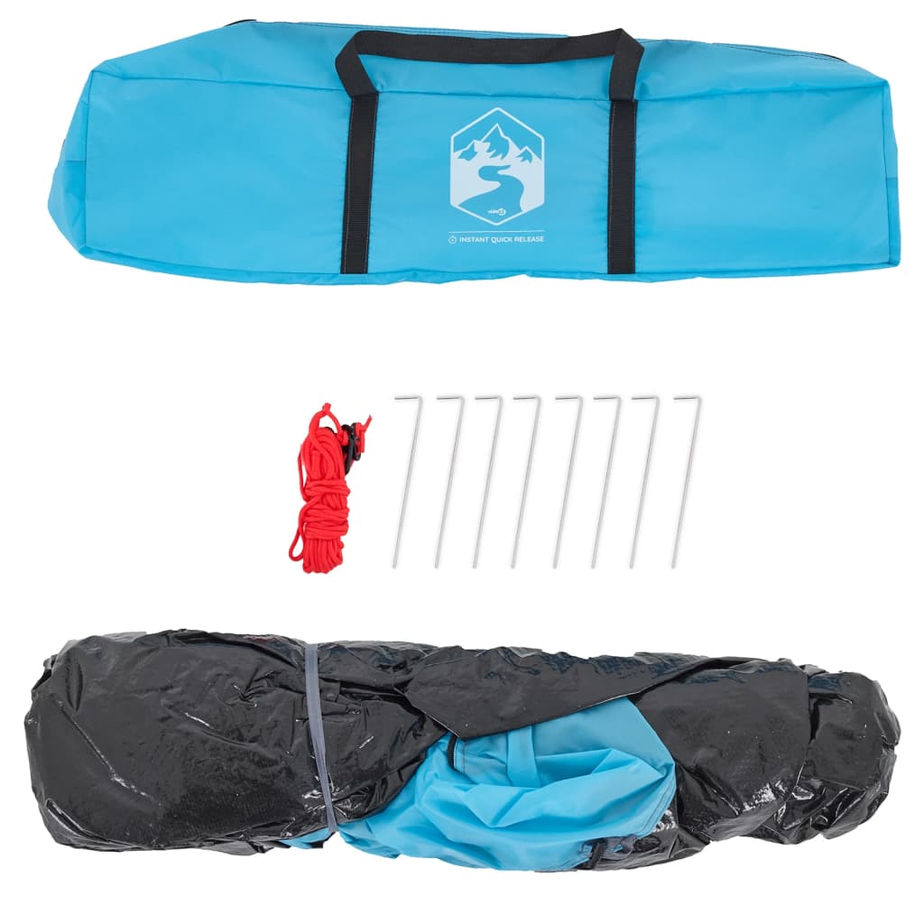 vidaXL Camping Tent 2-Person Blue Quick Release