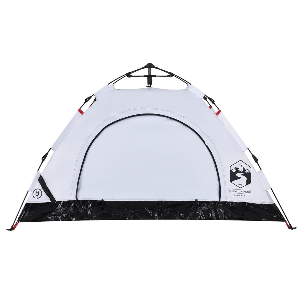 vidaXL Camping Tent 2-Person White Blackout Fabric Quick Release