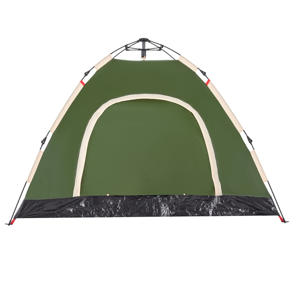 vidaXL Camping Tent 3-Person Green Quick Release