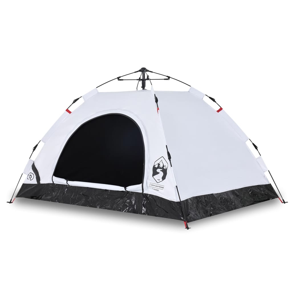 vidaXL Camping Tent 3-Person White Blackout Fabric Quick Release