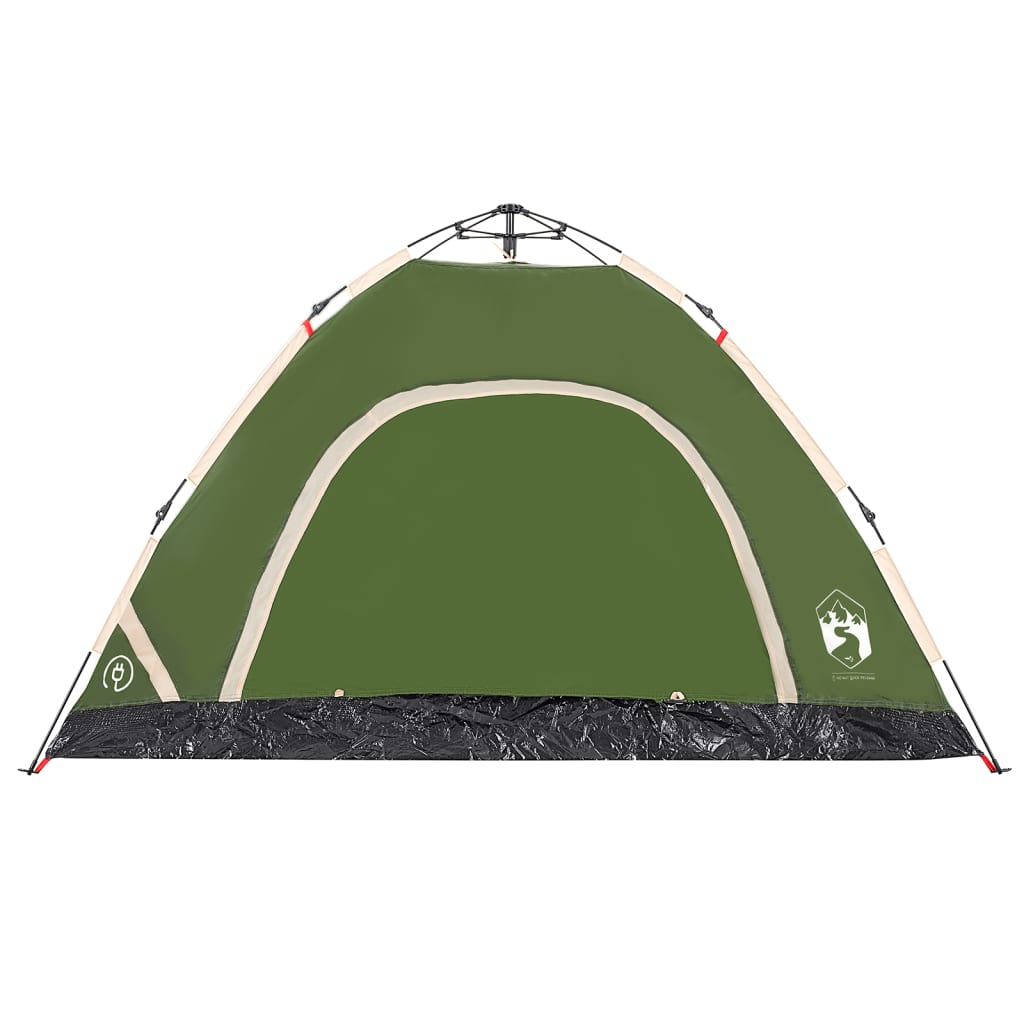 vidaXL Camping Tent 4-Person Green Quick Release